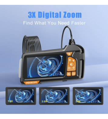 4.3' Screen Handheld Endoscope Camera 8mm Lens 30M Cable Industrial Borescope for Engine Inspection OEM Supported
