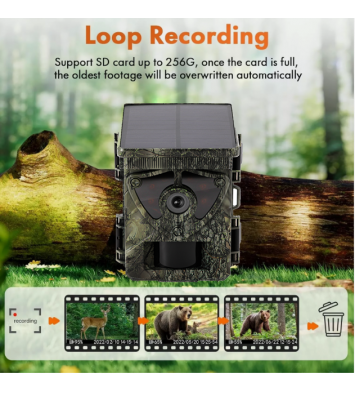 Outdoor Solar Cellular Hunting Trail Camera 48MP 4K Wildlife Camera with WIFI for Wild Animals CMOS Sensor Element SD Card Type